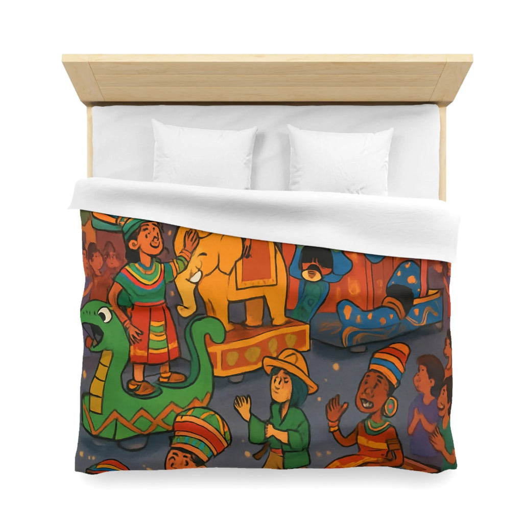 Housse de Couette Festive avec Défilé Coloré et Feux d'Artifice Éblouissants pour Enfants