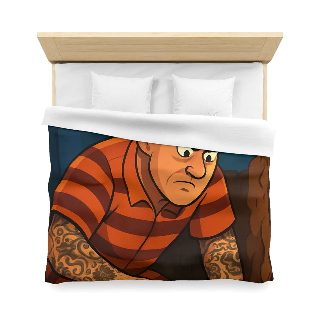 Housse de couette avec illustration d'évasion nocturne audacieuse pleine lune et tatouages