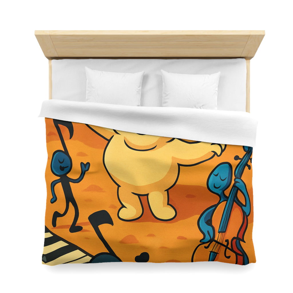 Housse de Couette Musicale Enfantine avec Chef d'Orchestre et Musiciens Fantaisistes