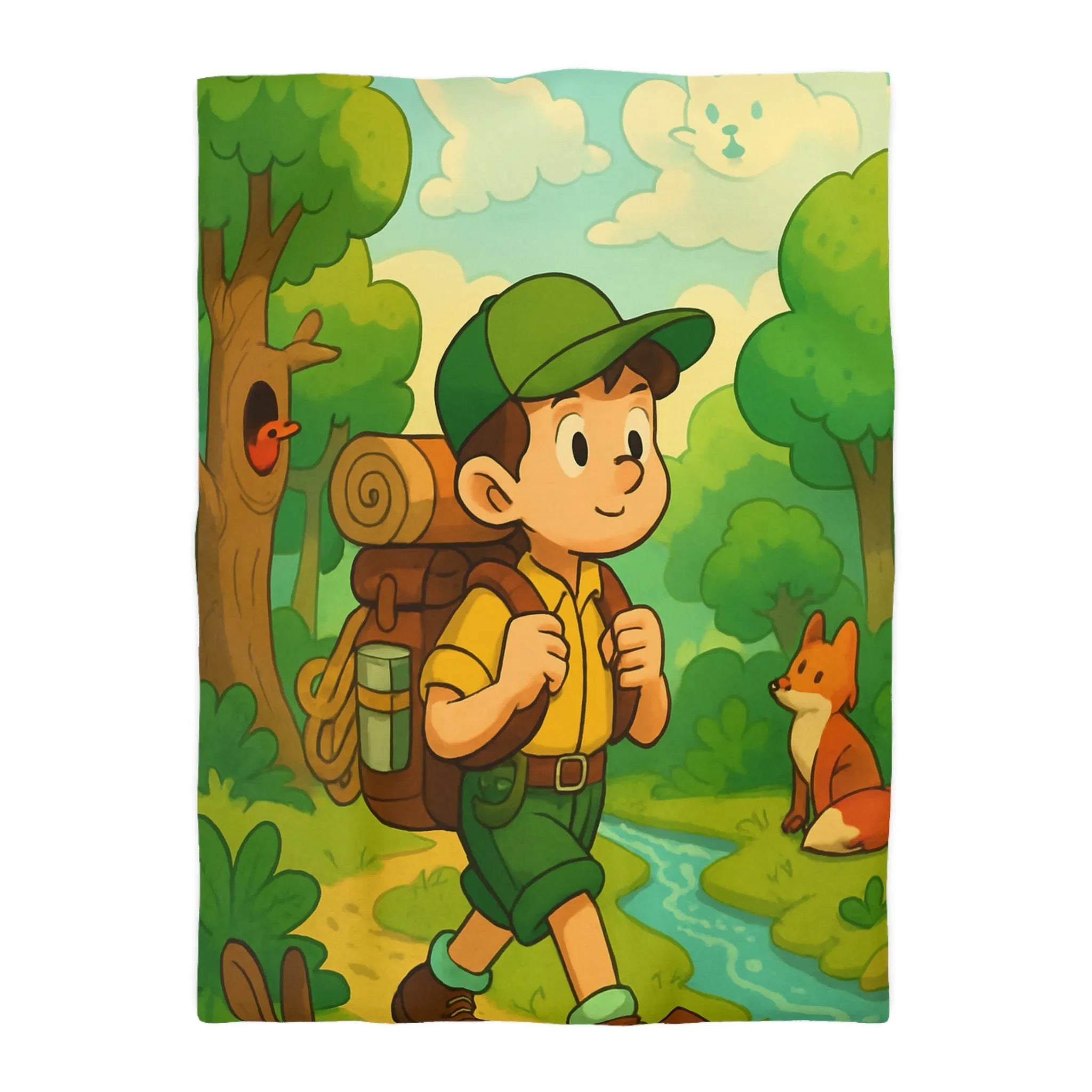 Housse de Couette Enfant Forêt Aventure Animaux Ciel Rêveur Exploration Nature