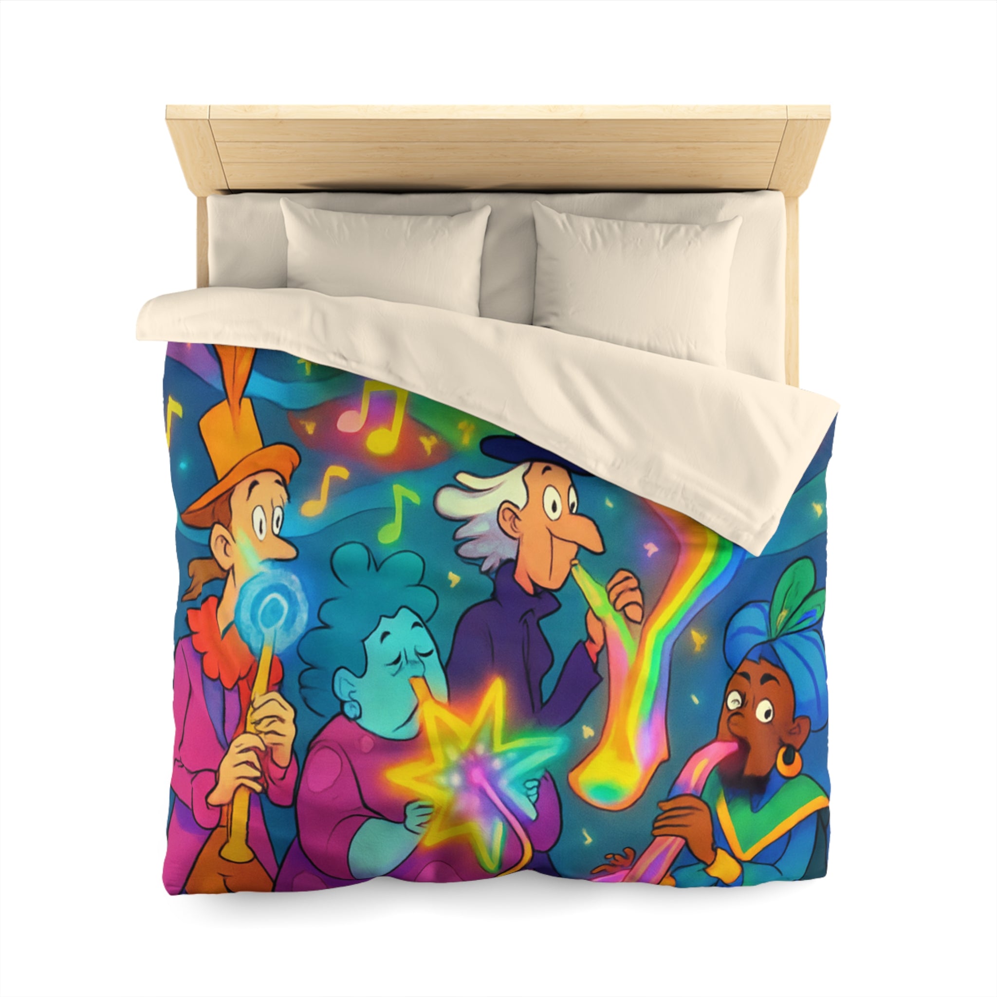 Housse de Couette Microfibre Design Artistique Moderne Décoration Chambre Confort Premium