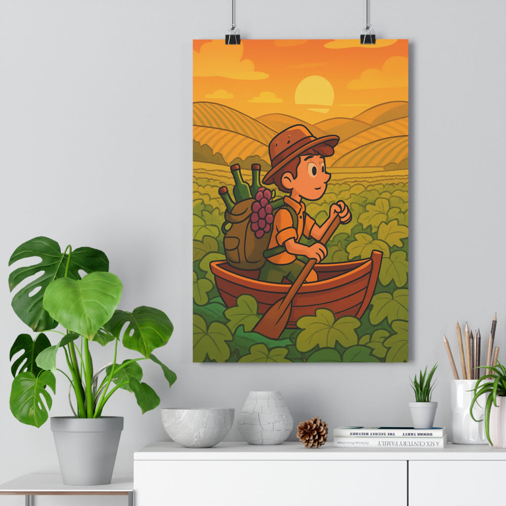 Poster décoratif aventure cartoon vibrant été cuisine salle à manger art 30x46 dynamique chapeau