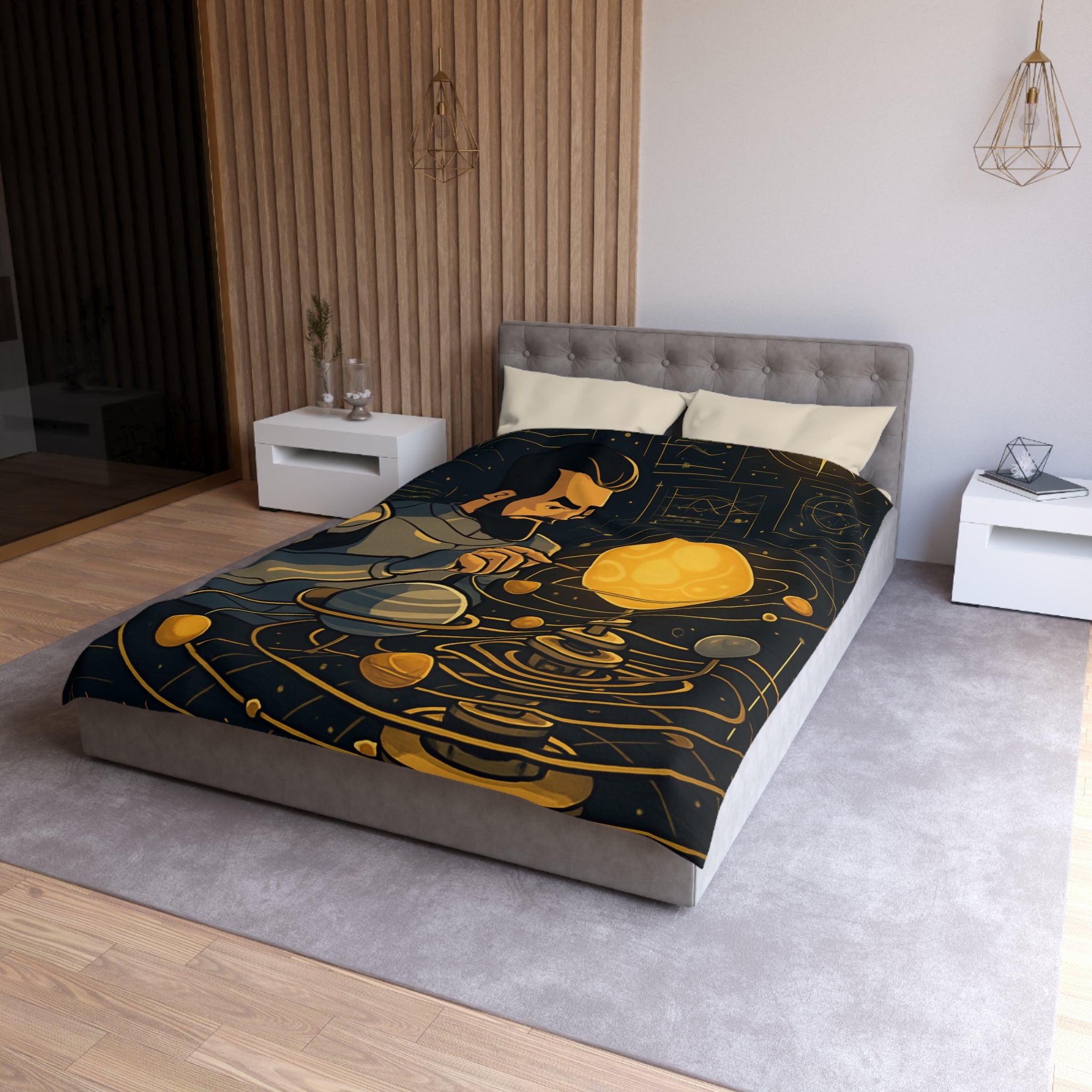 Housse de Couette Microfibre Illustration Unique Design Moderne Décoration Intérieure Raffinée