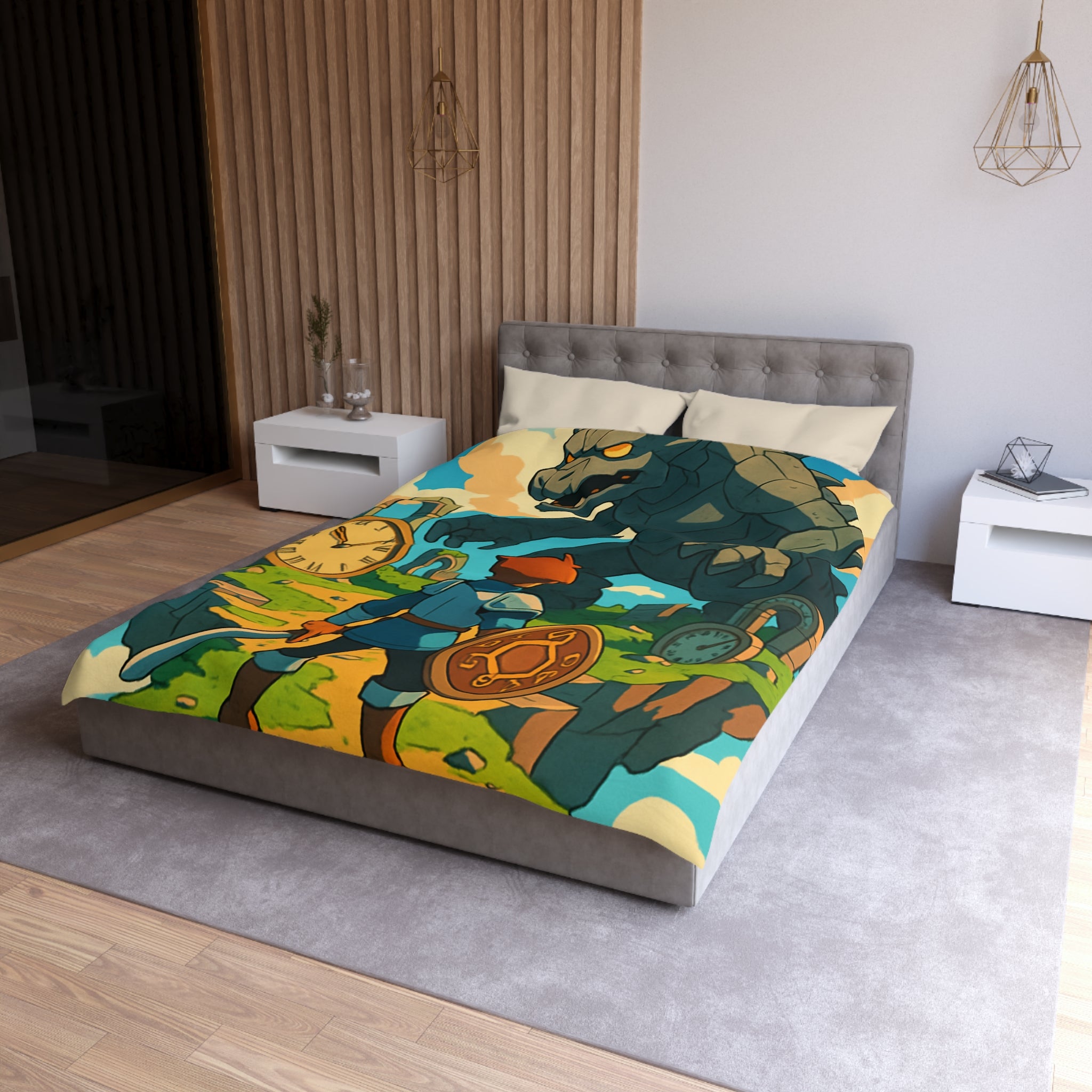 Housse de Couette Microfibre Design Artistique Moderne Décoration Chambre Confort Premium