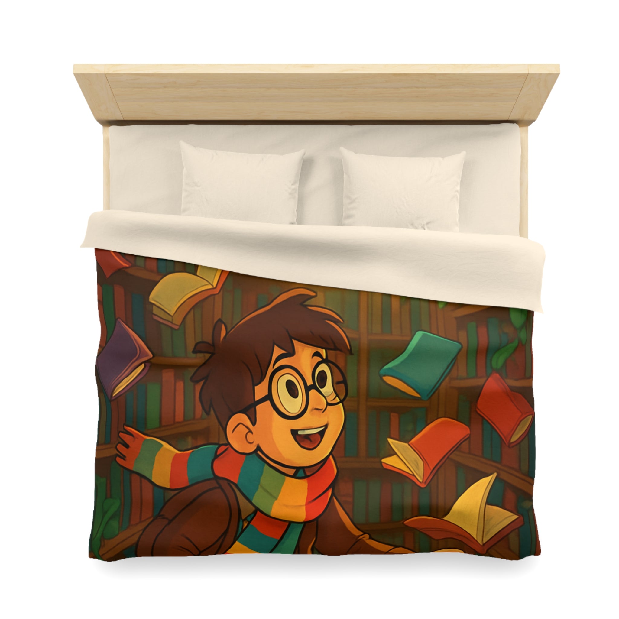 Housse de Couette Microfibre Motif Créatif Original Style Contemporain Chambre Élégante