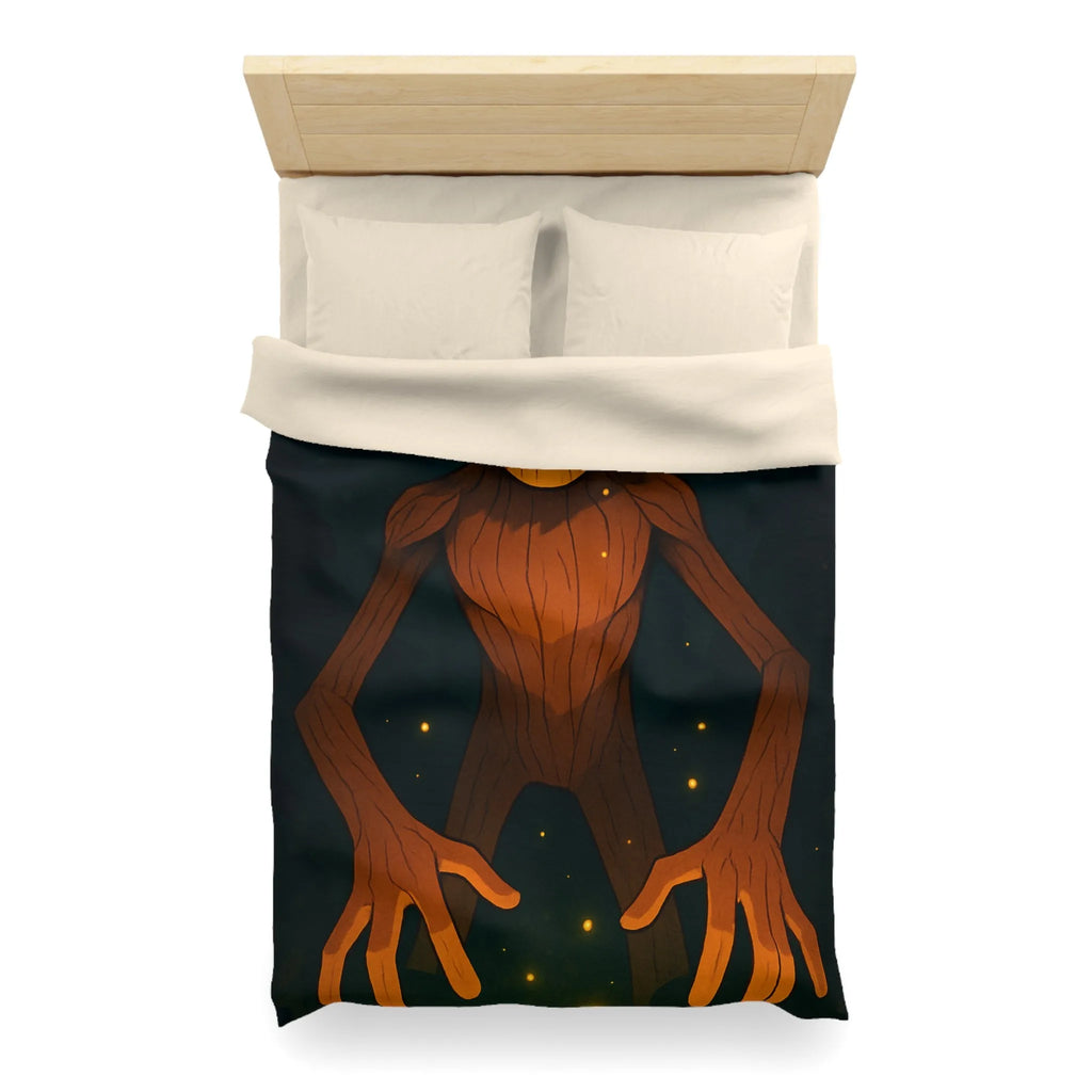 Chambre imaginative avec housse de couette créature mystique enchantée dans forêt lumineuse