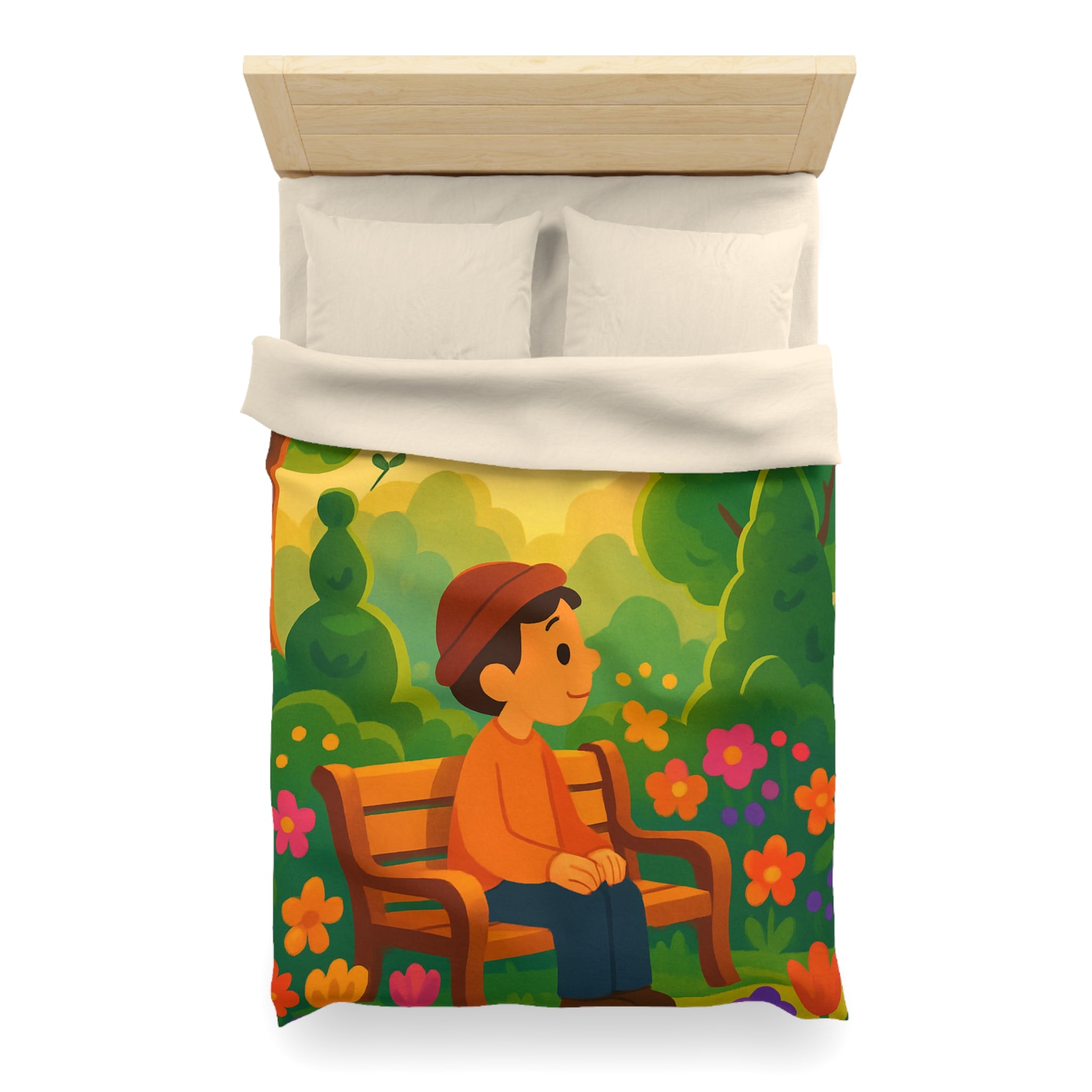 Housse de Couette Microfibre Design Artistique Moderne Décoration Chambre Confort Premium