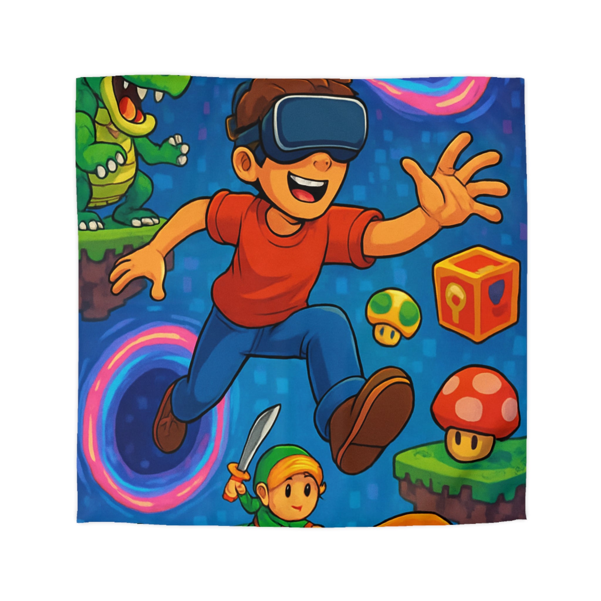 Housse de Couette Microfibre Illustration Unique Design Moderne Décoration Intérieure Raffinée