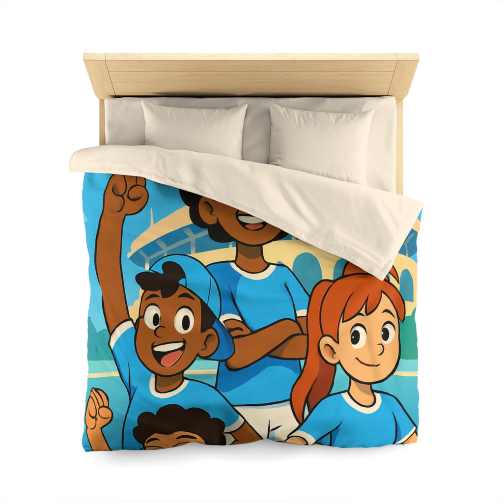 Housse de Couette Microfibre Illustration Unique Design Moderne Décoration Intérieure Raffinée