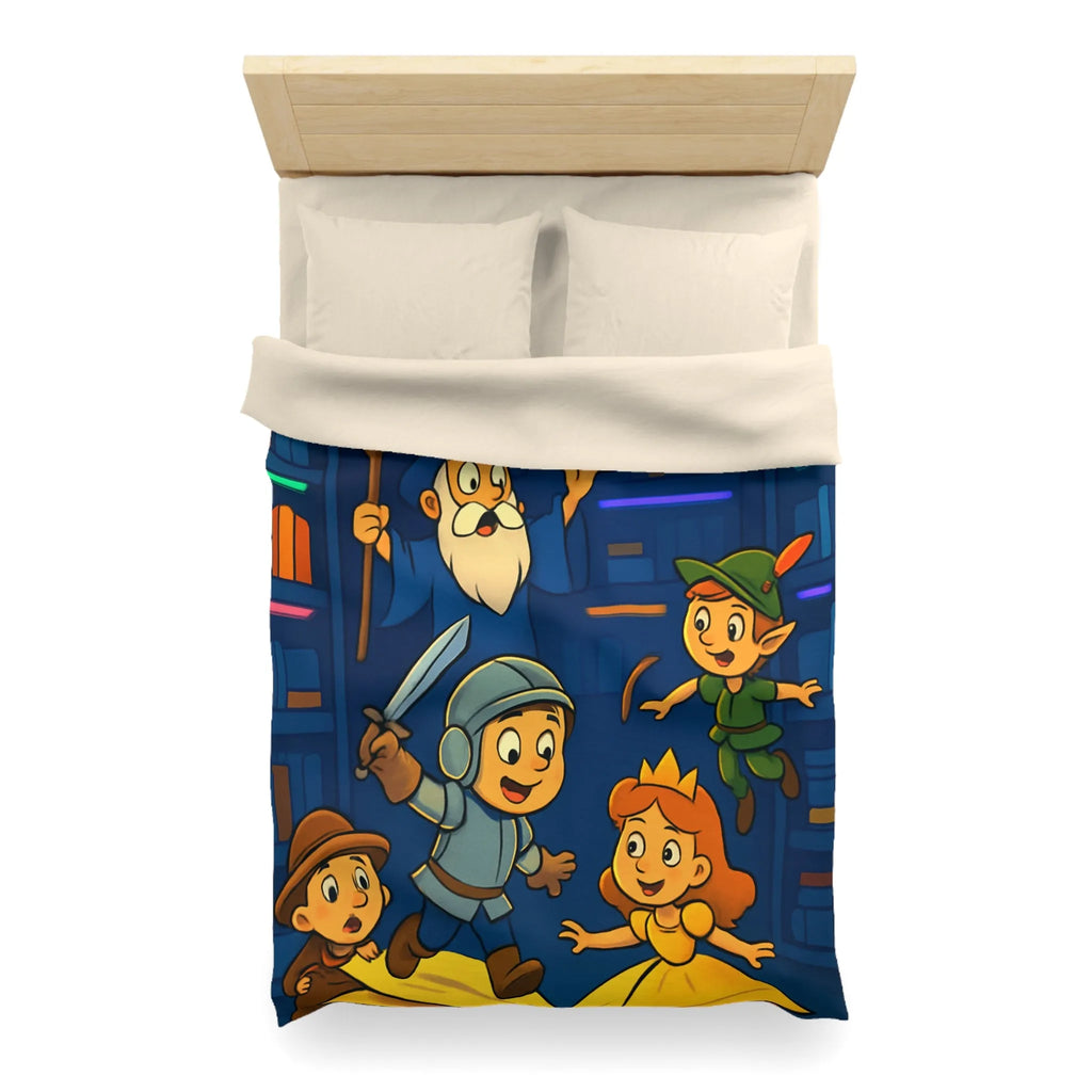 Housse de Couette Enchantée pour Enfants avec Contes Magiques et Personnages Historiques Colorés