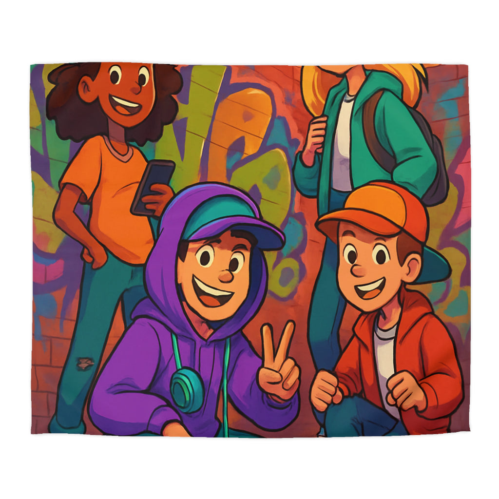 Housse de Couette Microfibre Illustration Unique Design Moderne Décoration Intérieure Raffinée