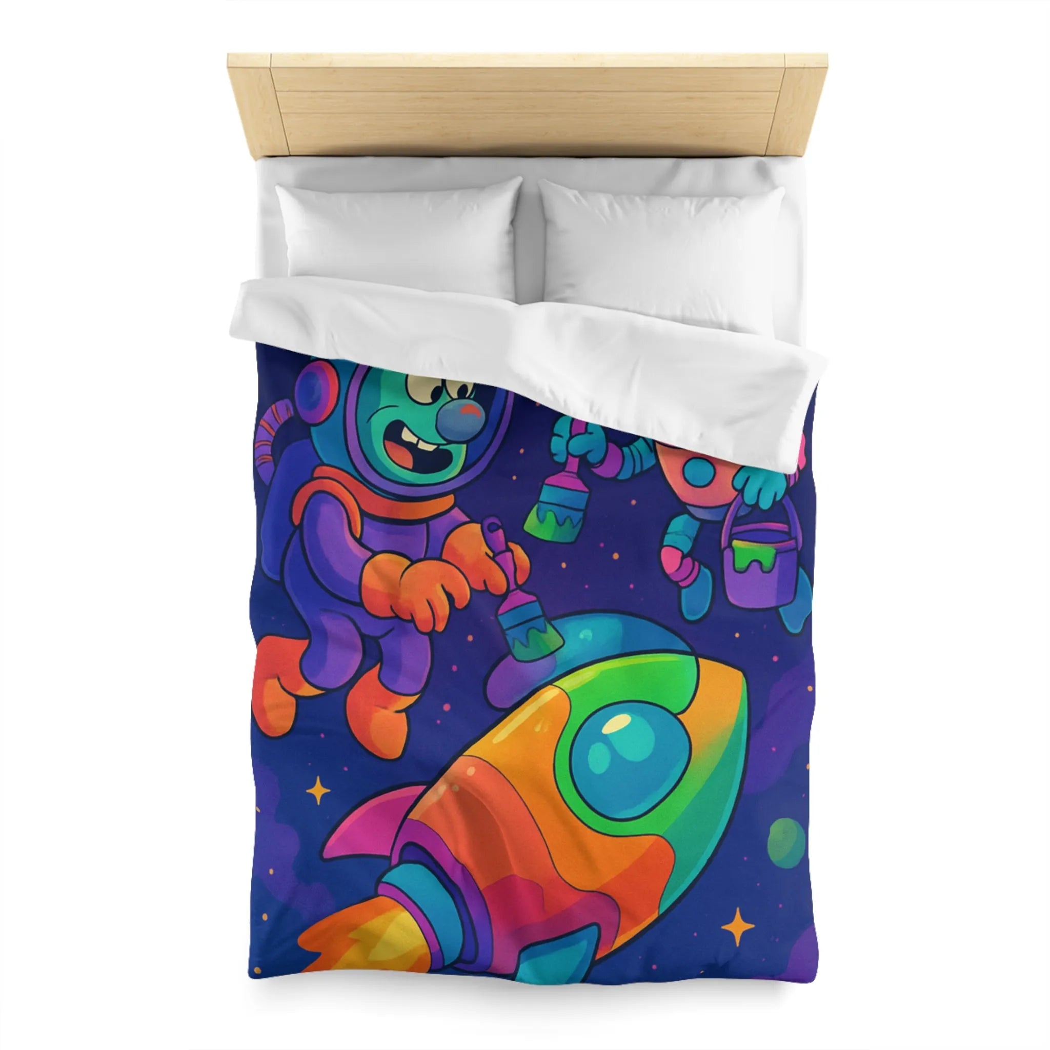 Housse de Couette Microfibre Art Graphique Contemporain Style Décoratif Chambre Tendance