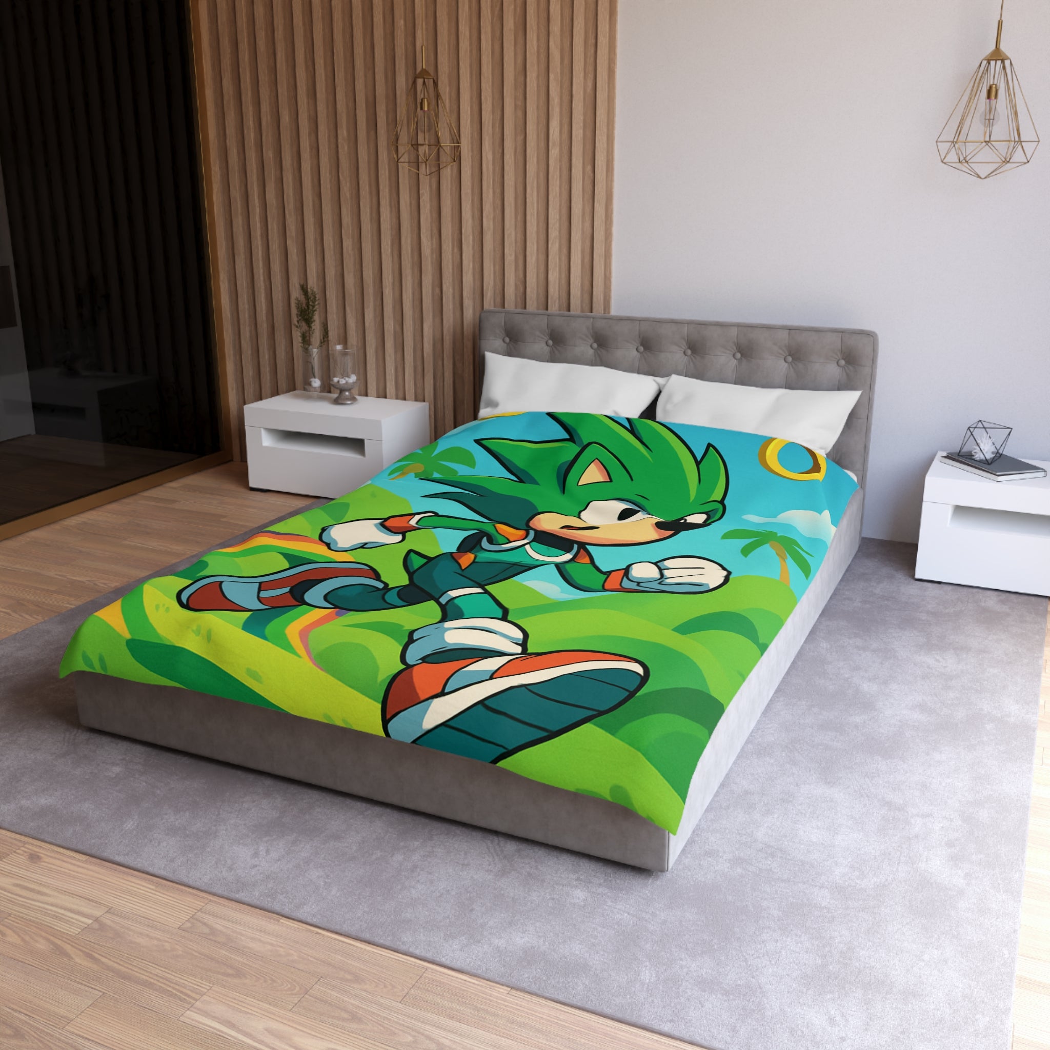 Housse de Couette Microfibre Motif Créatif Original Style Contemporain Chambre Élégante