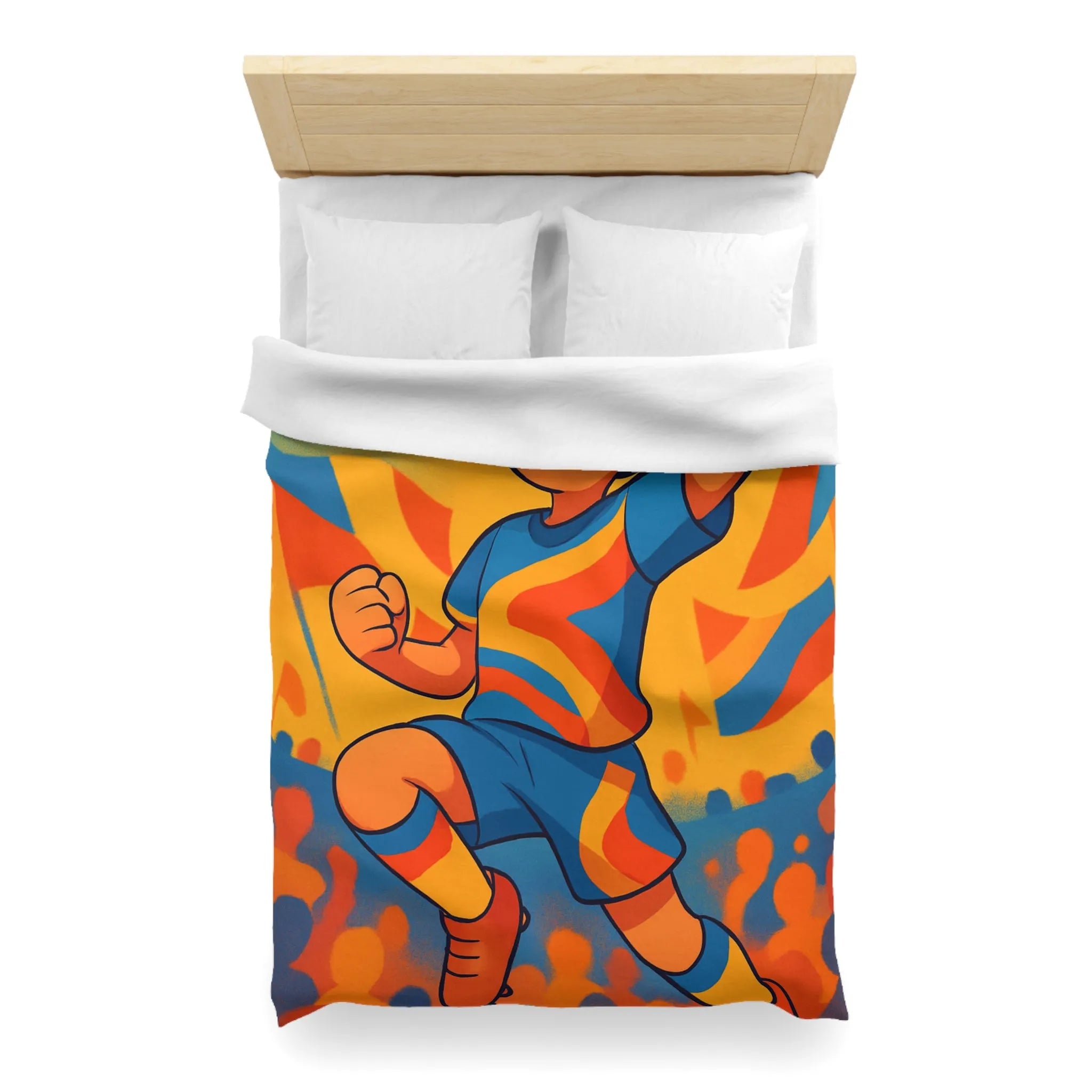 Housse de Couette Dynamique Enfant Football Motif Coloré Supporters Joie Match Gagnant