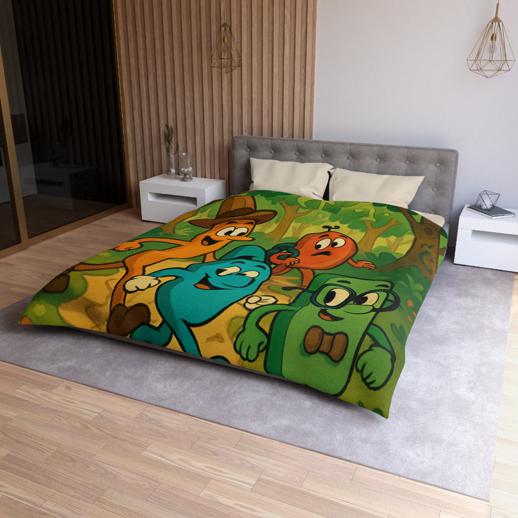 Housse de Couette Microfibre Motif Créatif Original Style Contemporain Chambre Élégante