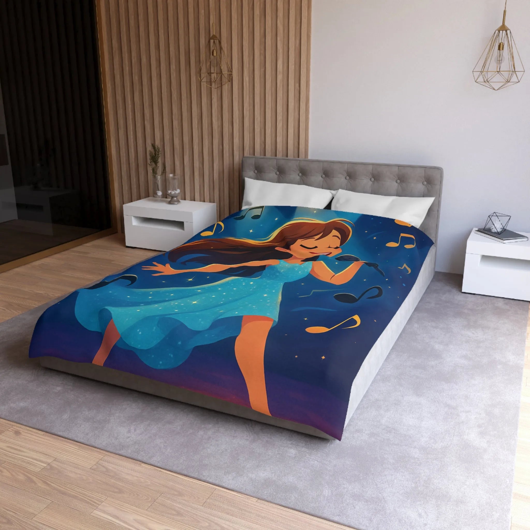 Housse de Couette Microfibre Art Graphique Contemporain Style Décoratif Chambre Tendance