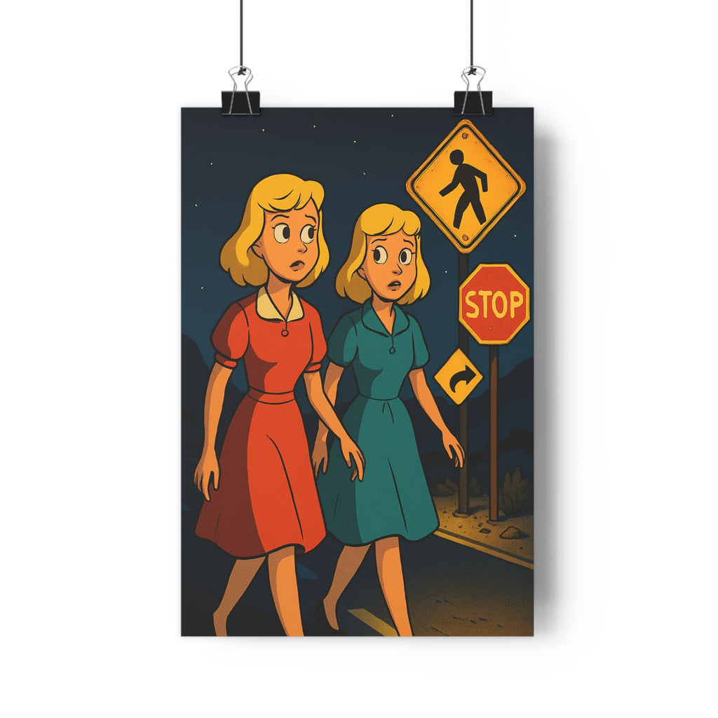 Poster décoratif rétro cartoon rouge bleu mystère nostalgique salon chambre maison mur art élégant