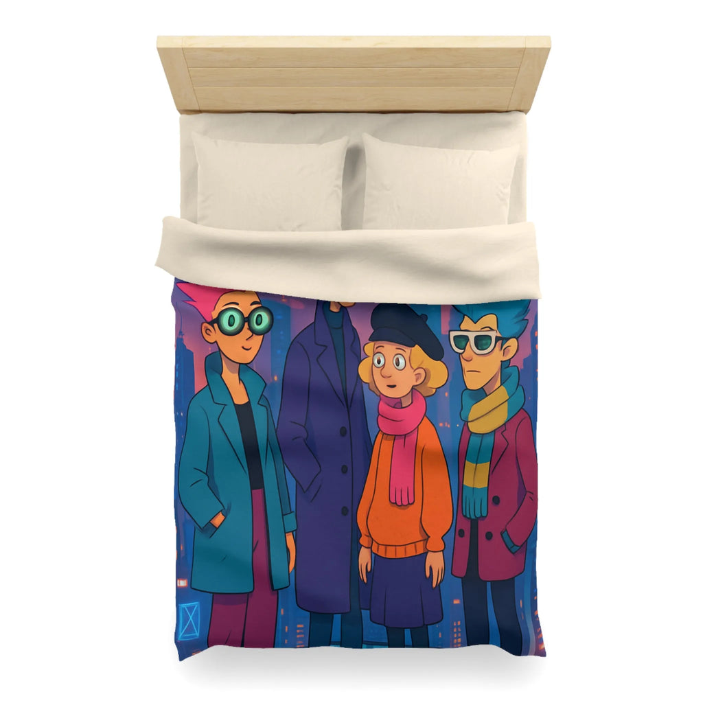 Éclat Pop Art : Style Audacieux et Couleurs Vives sur Housse de Couette Futuriste