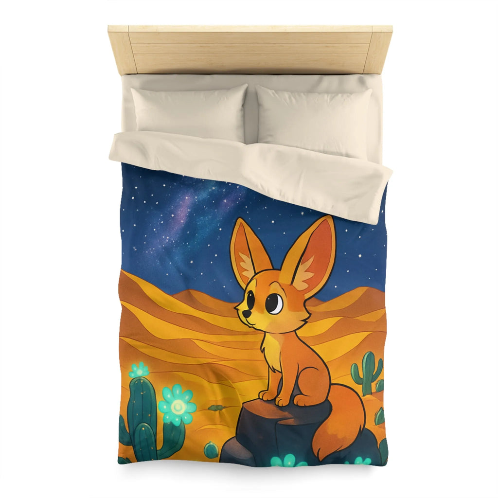 Housse de couette décorative avec renard fennec mignon sous ciel étoilé désertique