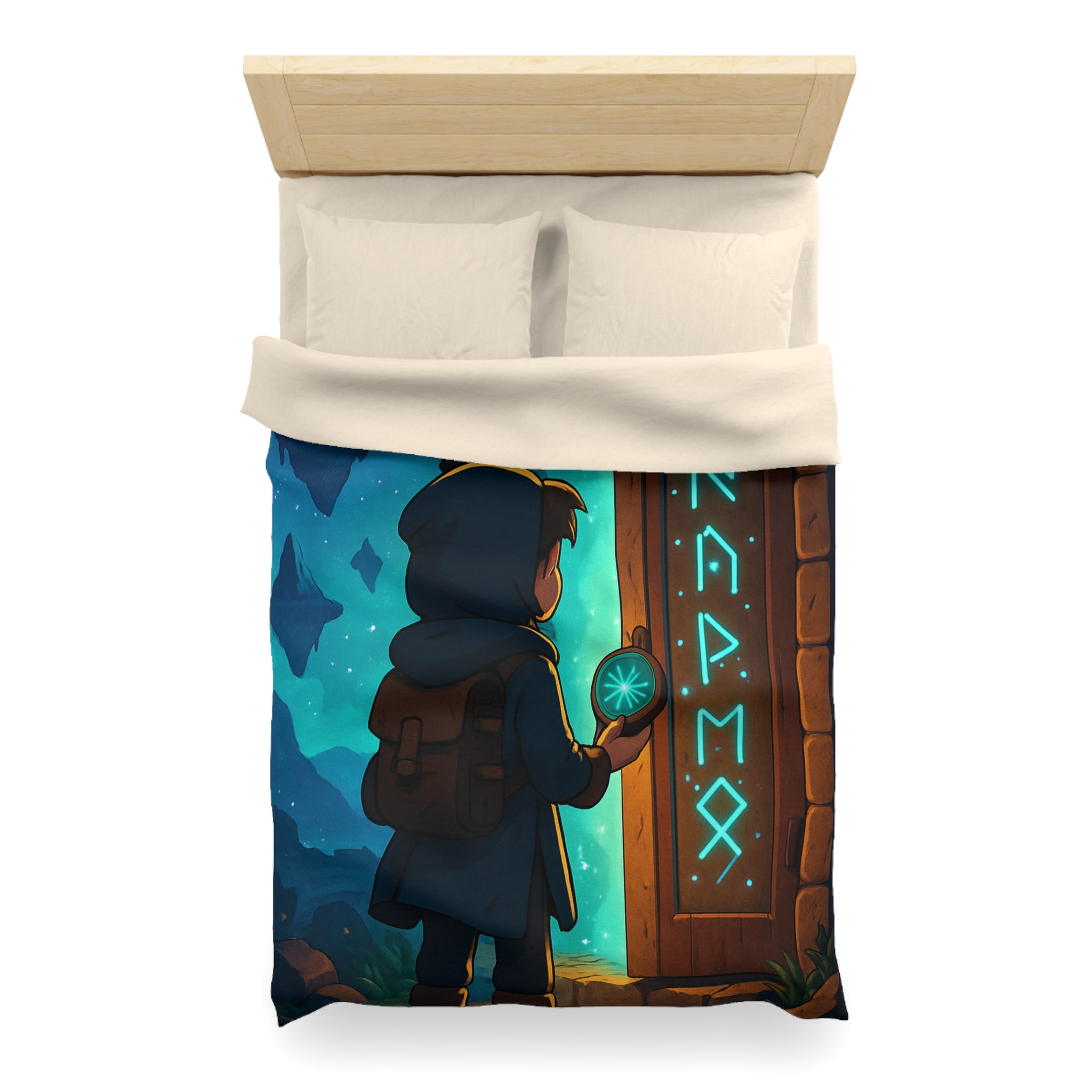 Housse de Couette Microfibre Illustration Unique Design Moderne Décoration Intérieure Raffinée