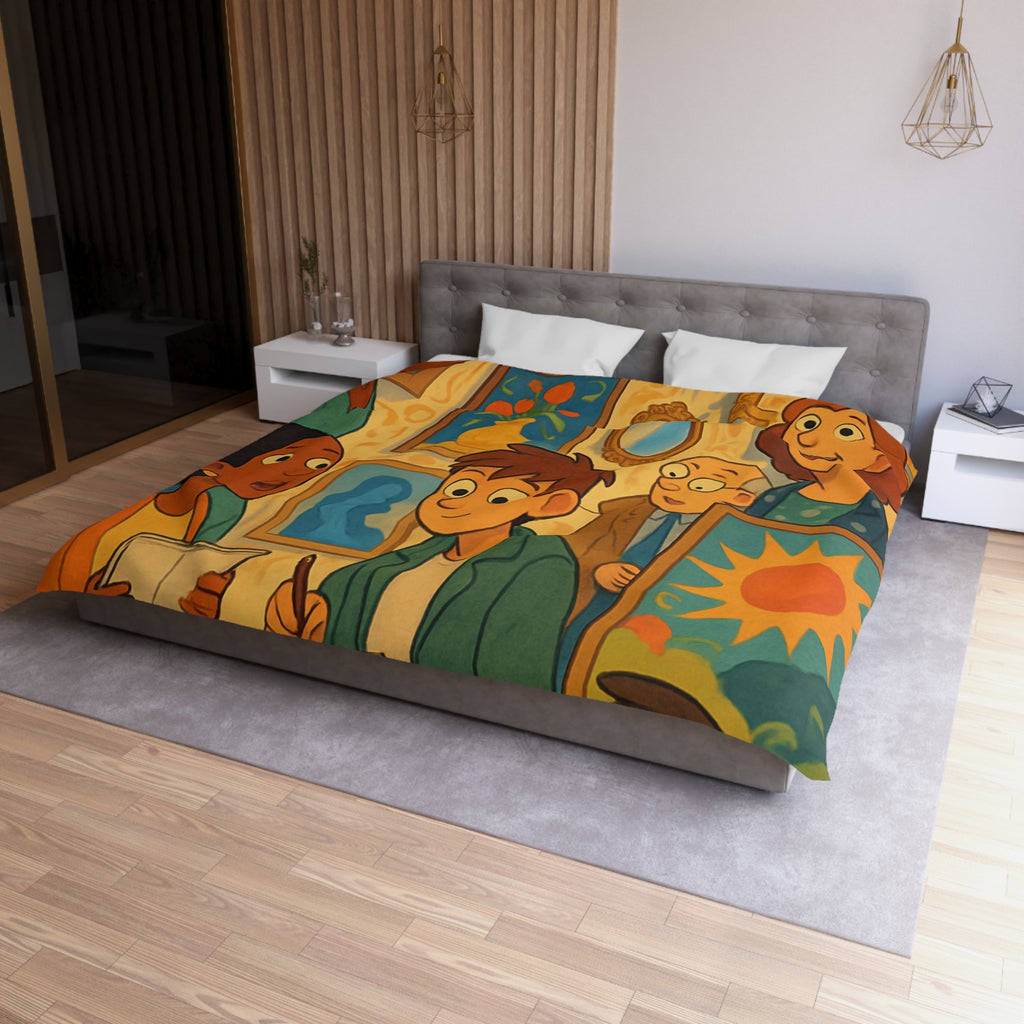 Housse de Couette Microfibre Design Artistique Moderne Décoration Chambre Confort Premium