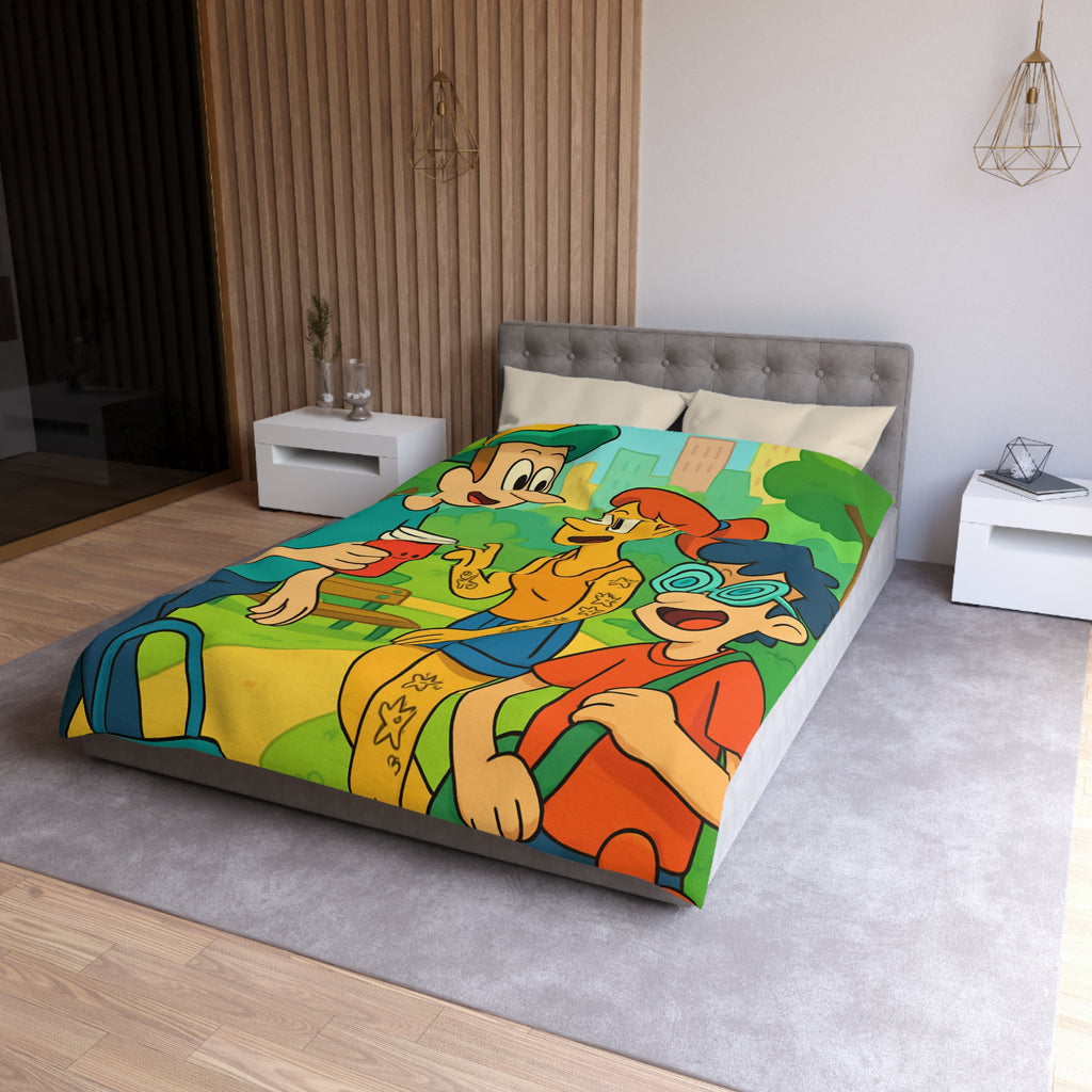 Housse de Couette Microfibre Illustration Unique Design Moderne Décoration Intérieure Raffinée