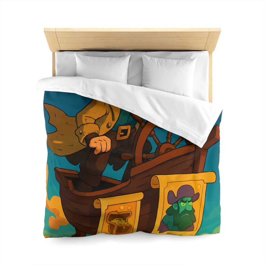 Pirate aventureux naviguant dans le ciel étoilé sur un bateau volant enchanteur