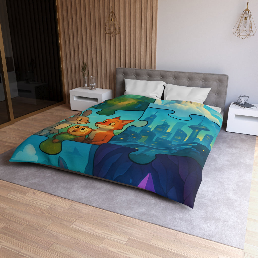 Housse de Couette Microfibre Design Artistique Moderne Décoration Chambre Confort Premium