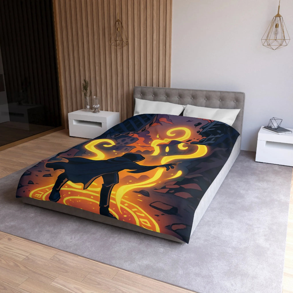 Housse de Couette Microfibre Art Graphique Contemporain Style Décoratif Chambre Tendance