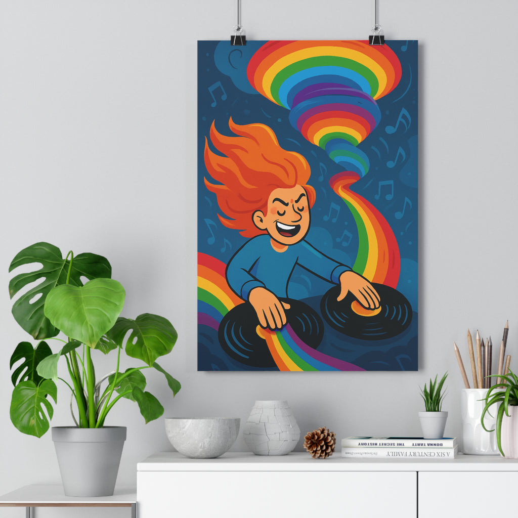 Poster décoratif animé pastel joyeux musique créatif chambre salon tendance design coloré artistique vibrant