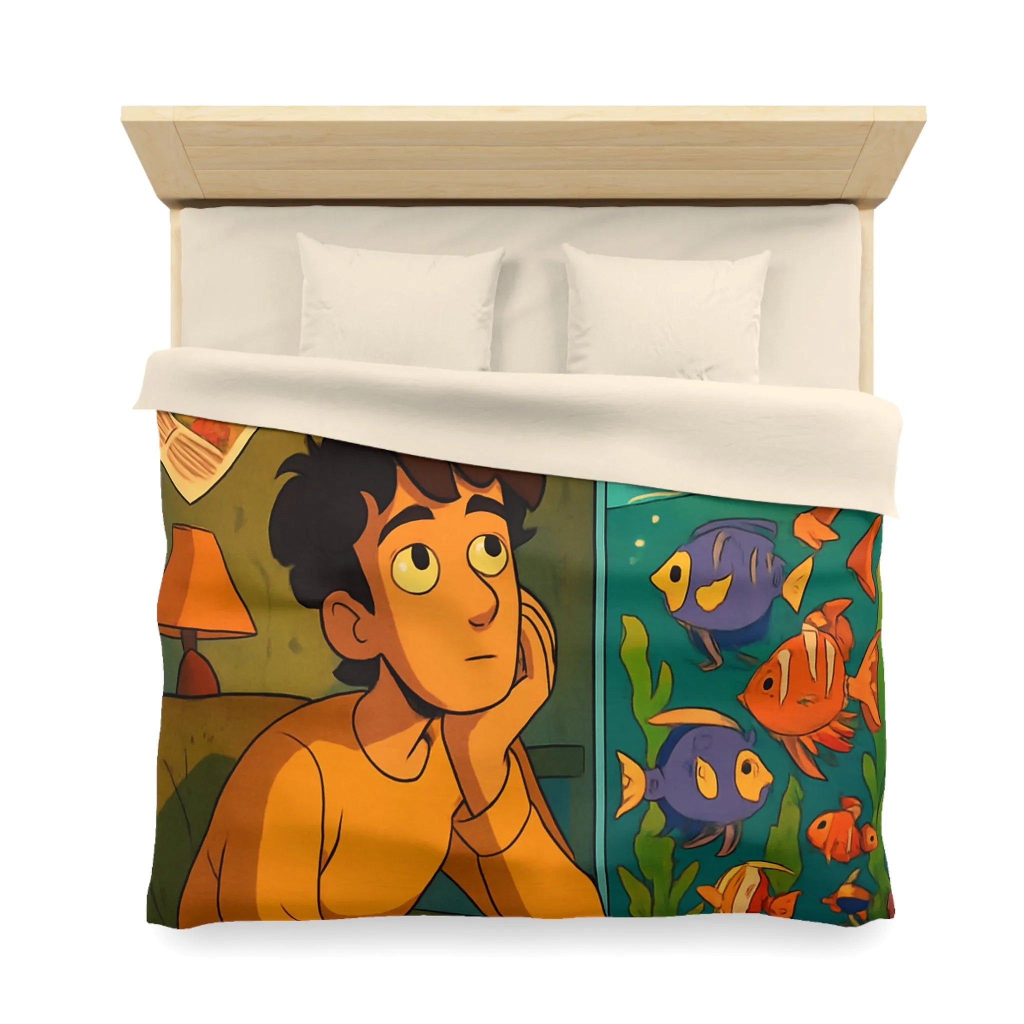 Captivant design coloré d'une chambre rêveuse avec poissons pour adolescents rêveurs