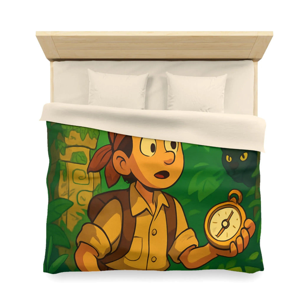 Exploration jungle animée avec boussole, perroquet, serpent et léopard pour chambre exotique