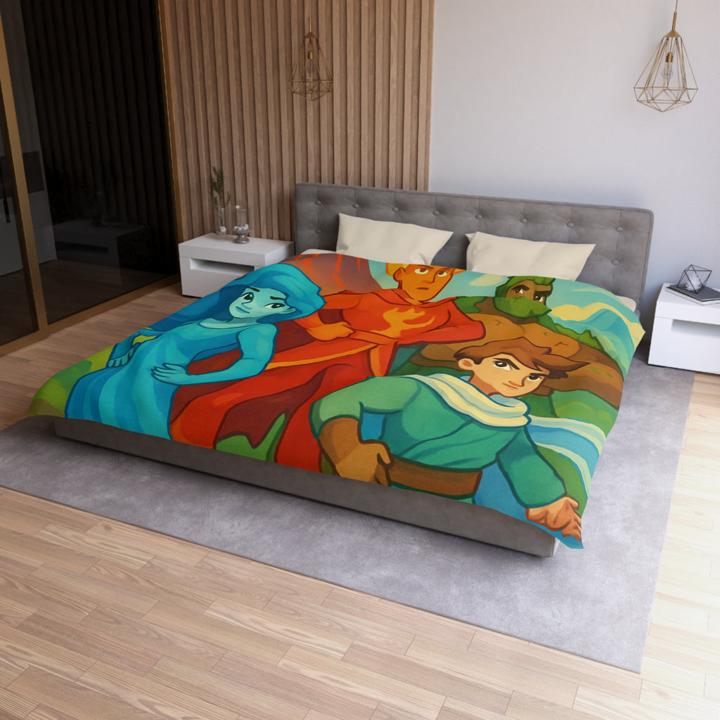 Quatre Éléments Épiques Orneront Votre Housse de Couette Colorée et Inspirante