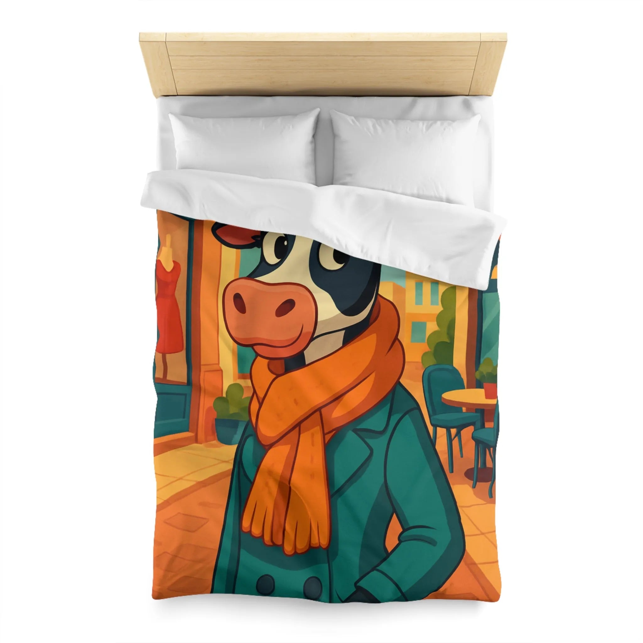 Housse de Couette Microfibre Art Graphique Contemporain Style Décoratif Chambre Tendance