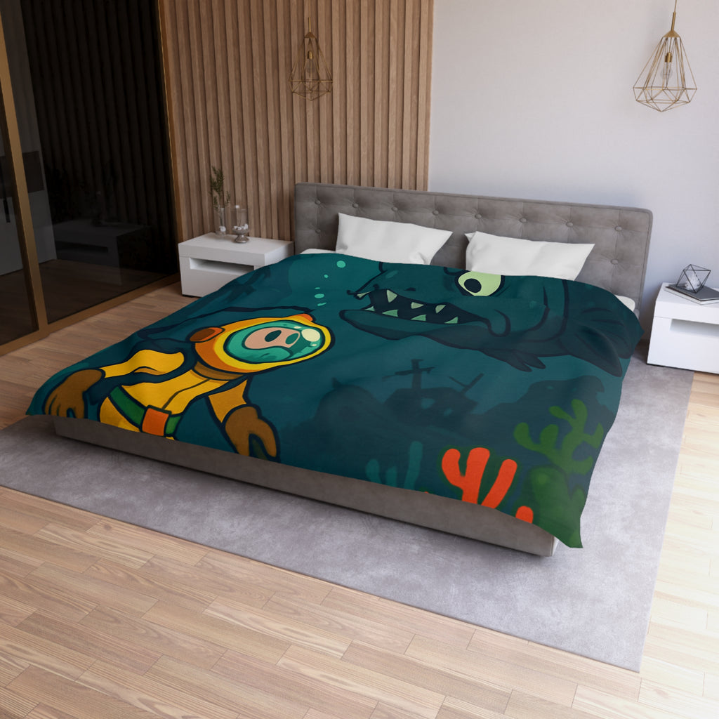 Housse de Couette Microfibre Motif Créatif Original Style Contemporain Chambre Élégante