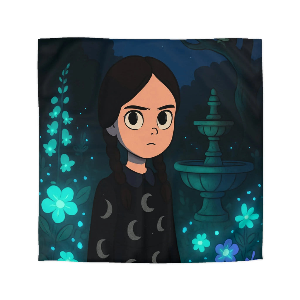 Housse de Couette Enfantine avec Motif Lune et Fleurs naturellement Nocture