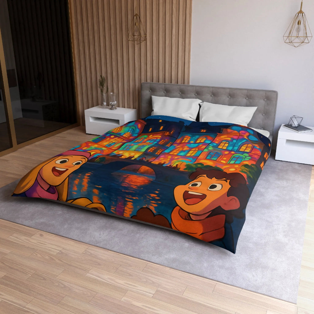 Envolez-vous vers un rêve coloré avec lanterne magique et château illuminé