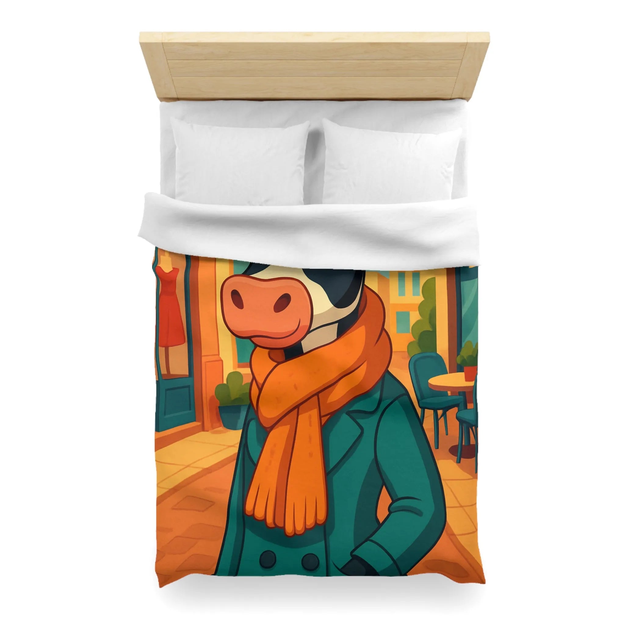 Housse de Couette Microfibre Art Graphique Contemporain Style Décoratif Chambre Tendance