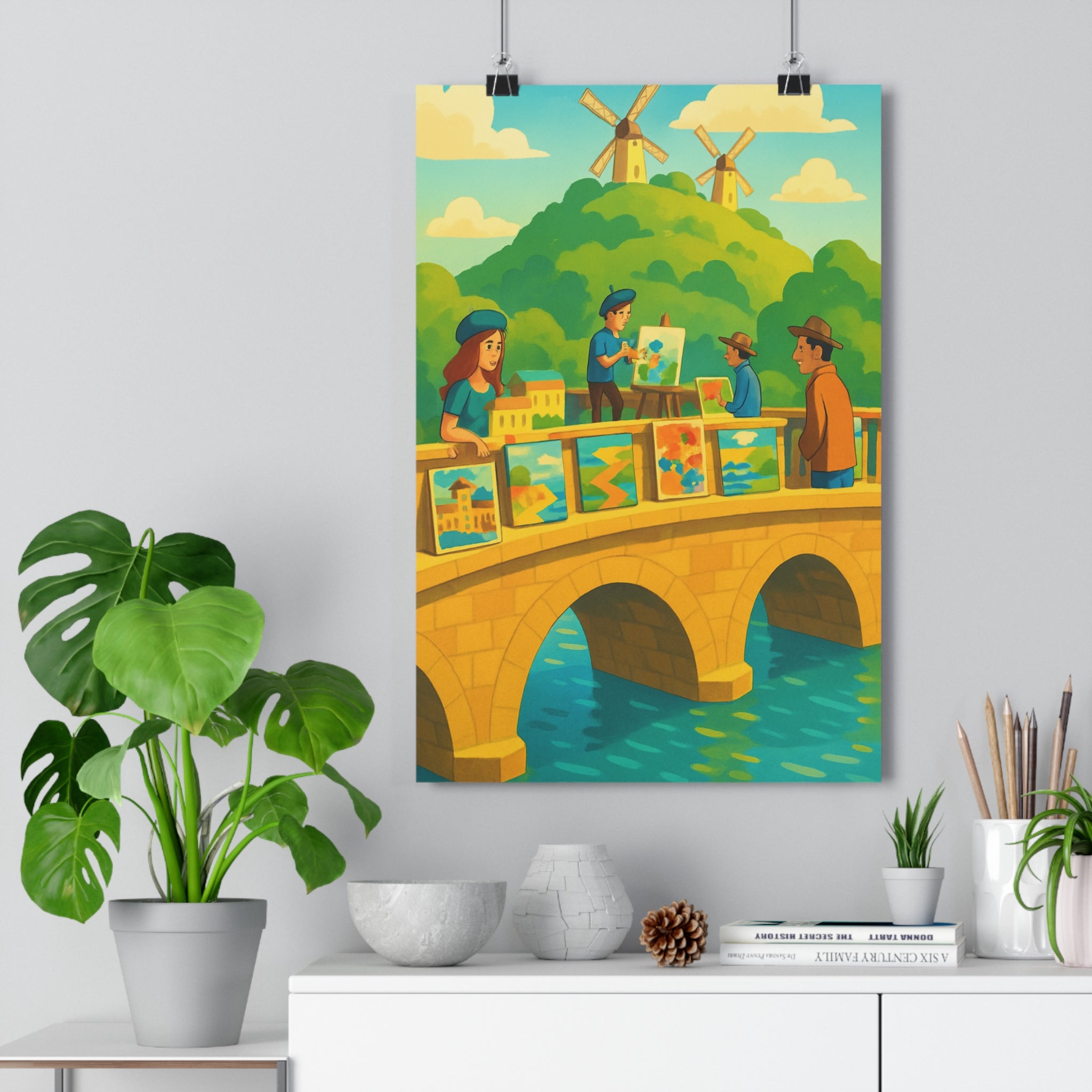 Poster décoratif artistique pastel doux poétique salon bureau ambiance paisible inspirant 30x46 élégant qualité