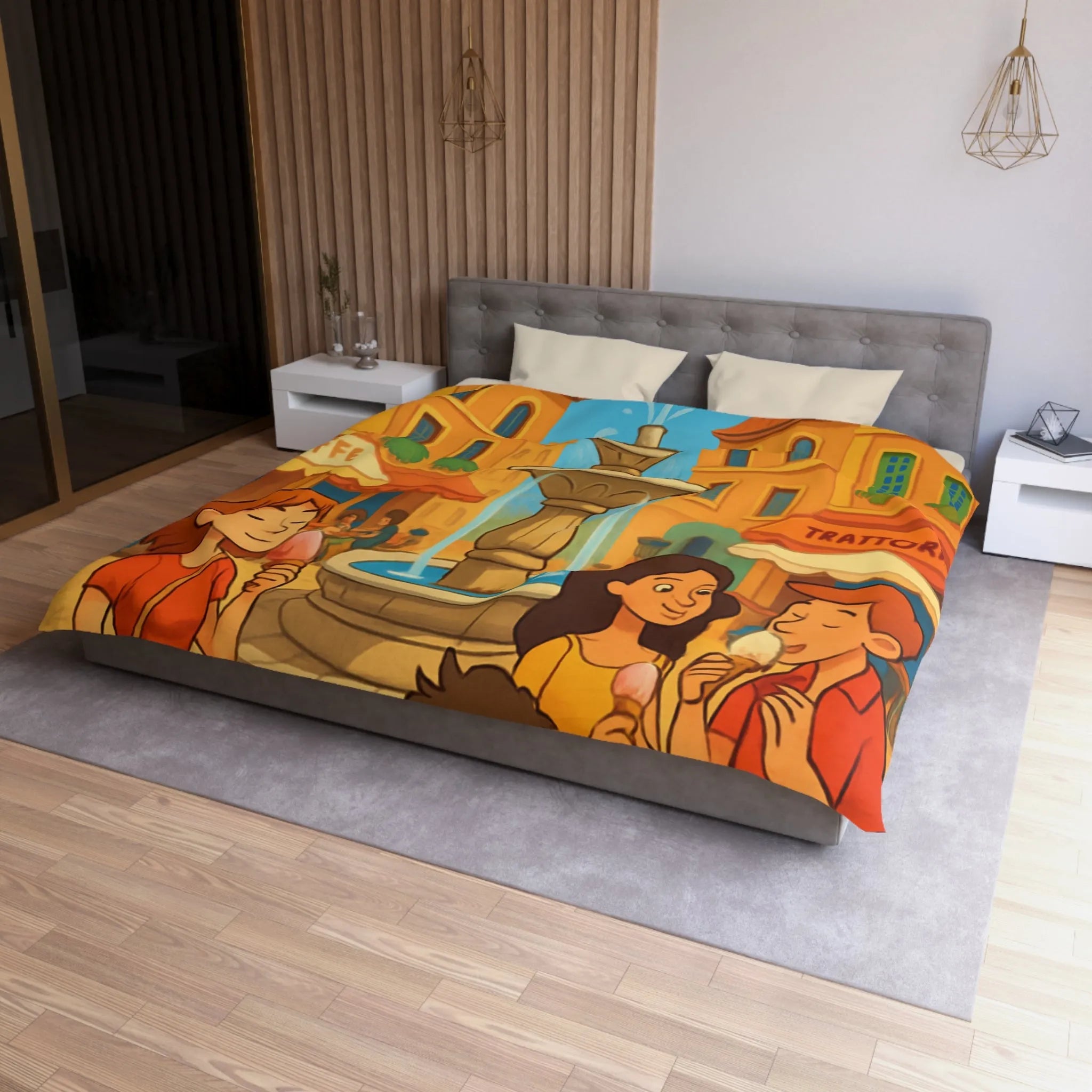 Housse de Couette Microfibre Création Artistique Moderne Design Exclusif Décoration Chambre