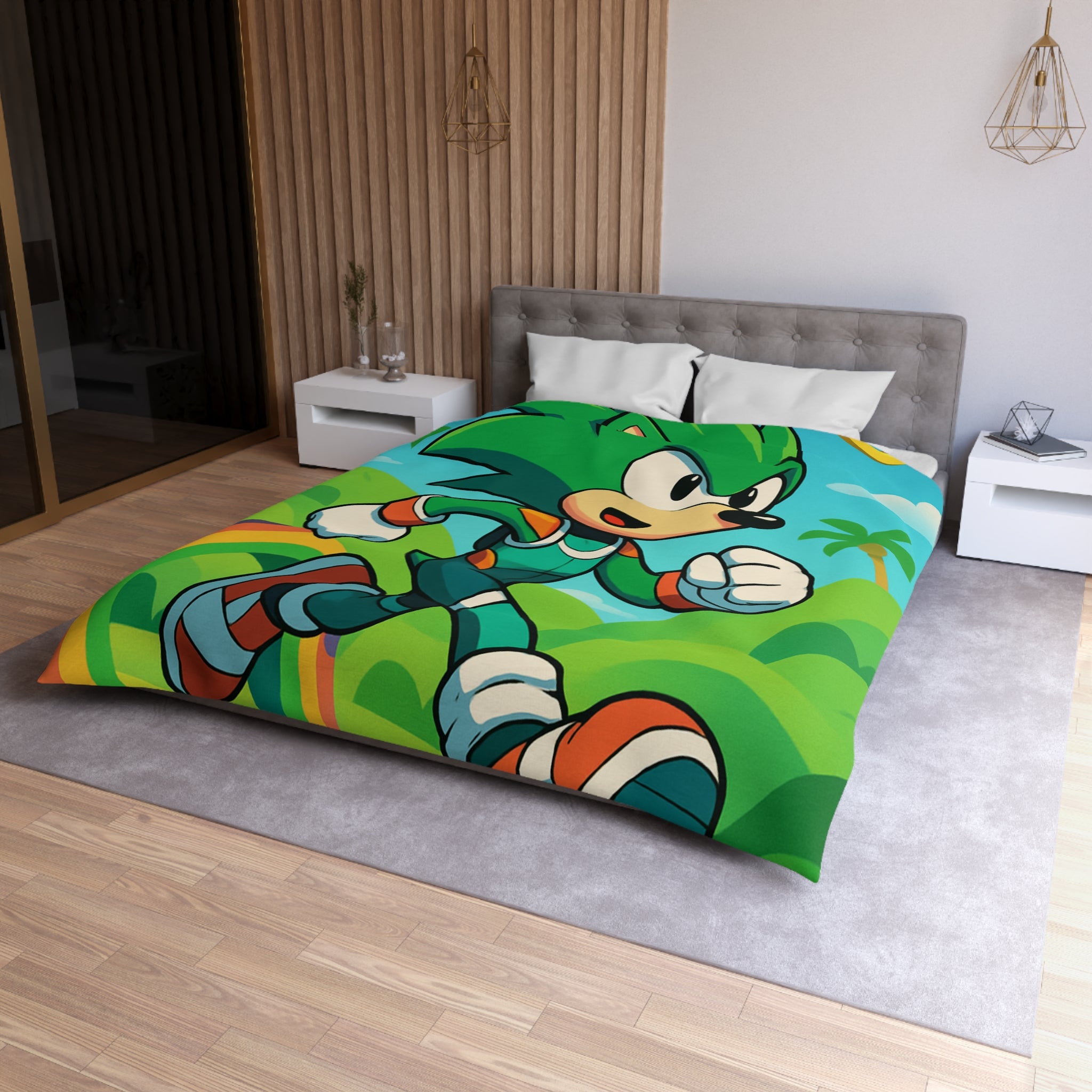 Housse de Couette Microfibre Motif Créatif Original Style Contemporain Chambre Élégante