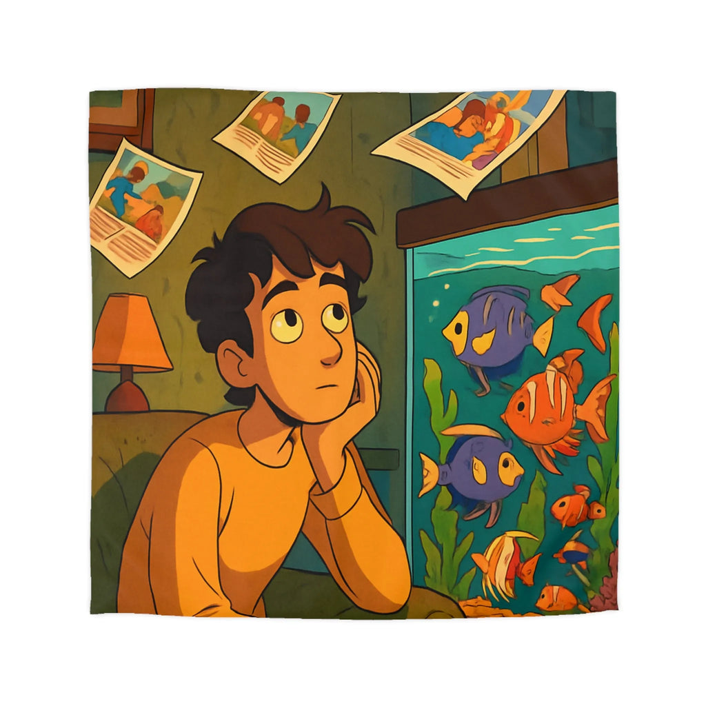 Captivant design coloré d'une chambre rêveuse avec poissons pour adolescents rêveurs