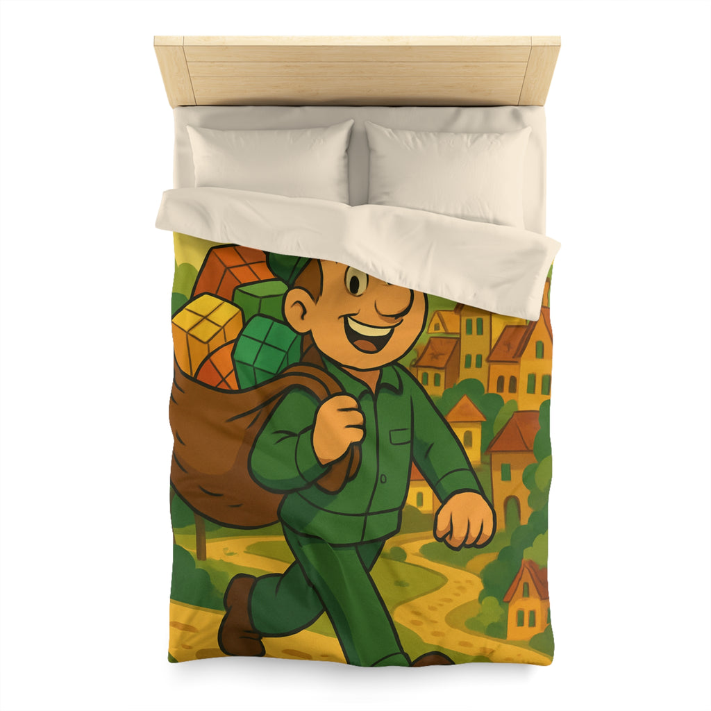 Housse de Couette Microfibre Motif Créatif Original Style Contemporain Chambre Élégante