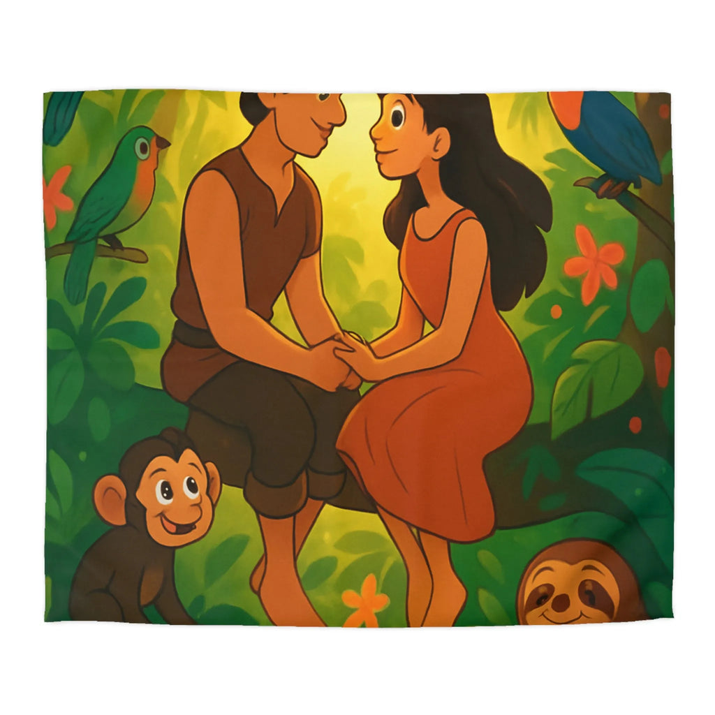 Housse de Couette Microfibre Art Graphique Contemporain Style Décoratif Chambre Tendance