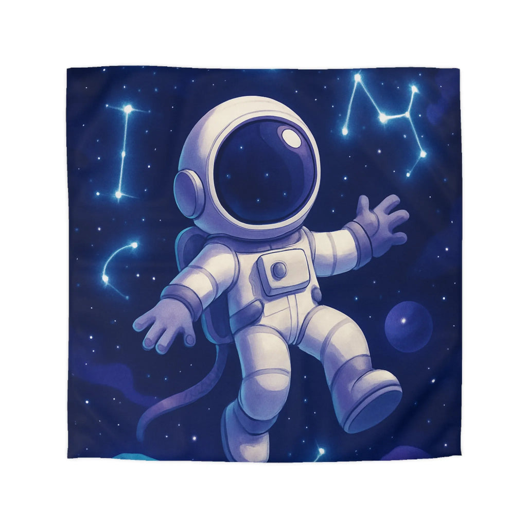 Housse de Couette Astronaute en Espace Étoilé avec Constellations et Planètes Colorées