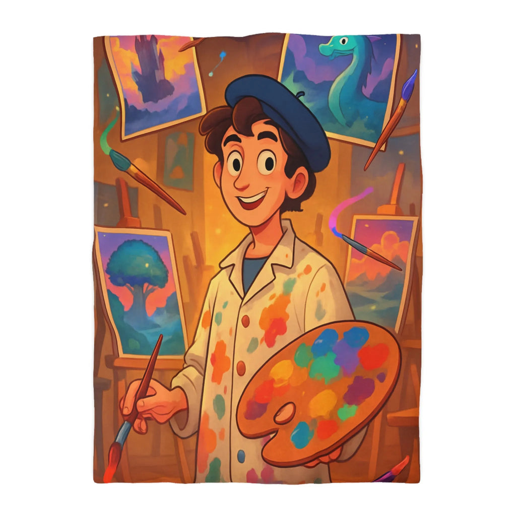 Housse de Couette Microfibre Art Graphique Contemporain Style Décoratif Chambre Tendance