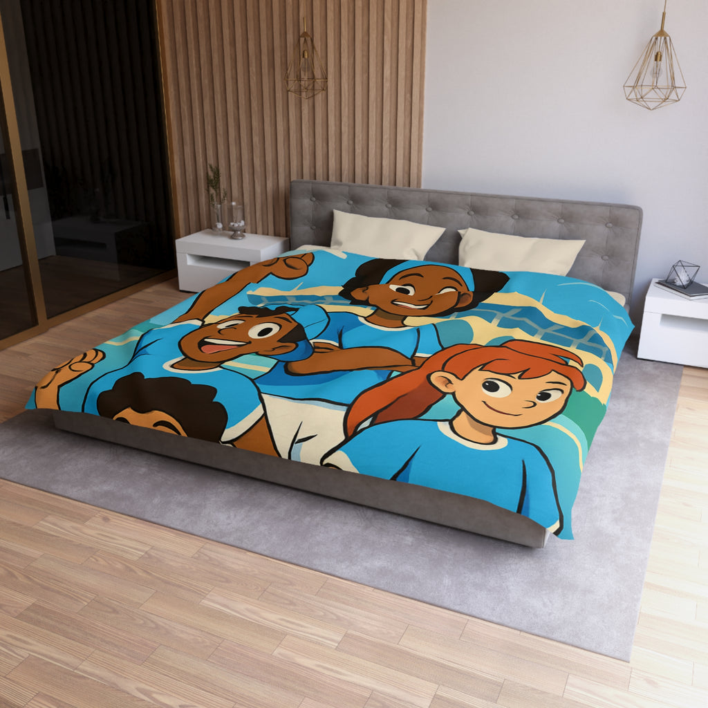 Housse de Couette Microfibre Illustration Unique Design Moderne Décoration Intérieure Raffinée