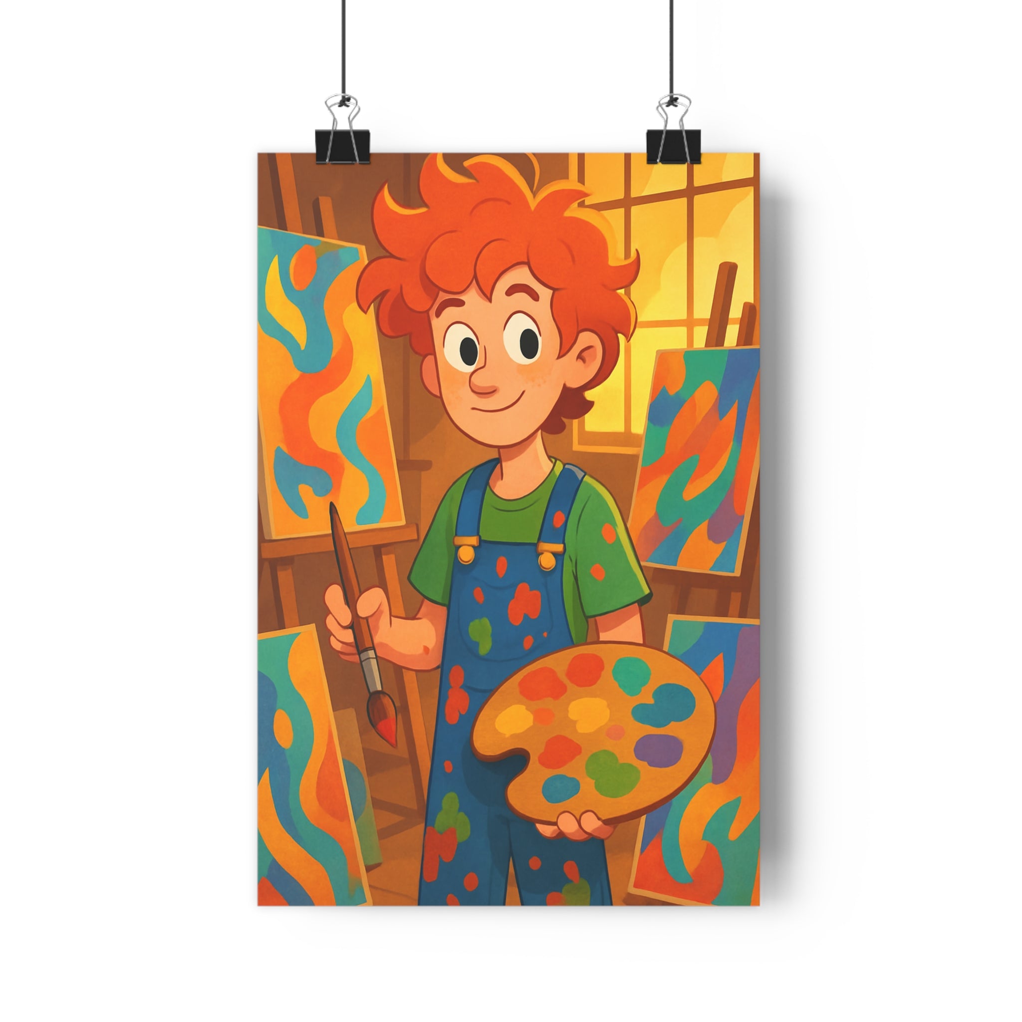 Poster décoratif vibrant dessin animé couleurs vives abstrait joyeux enfant chambre inspiration artistique unique