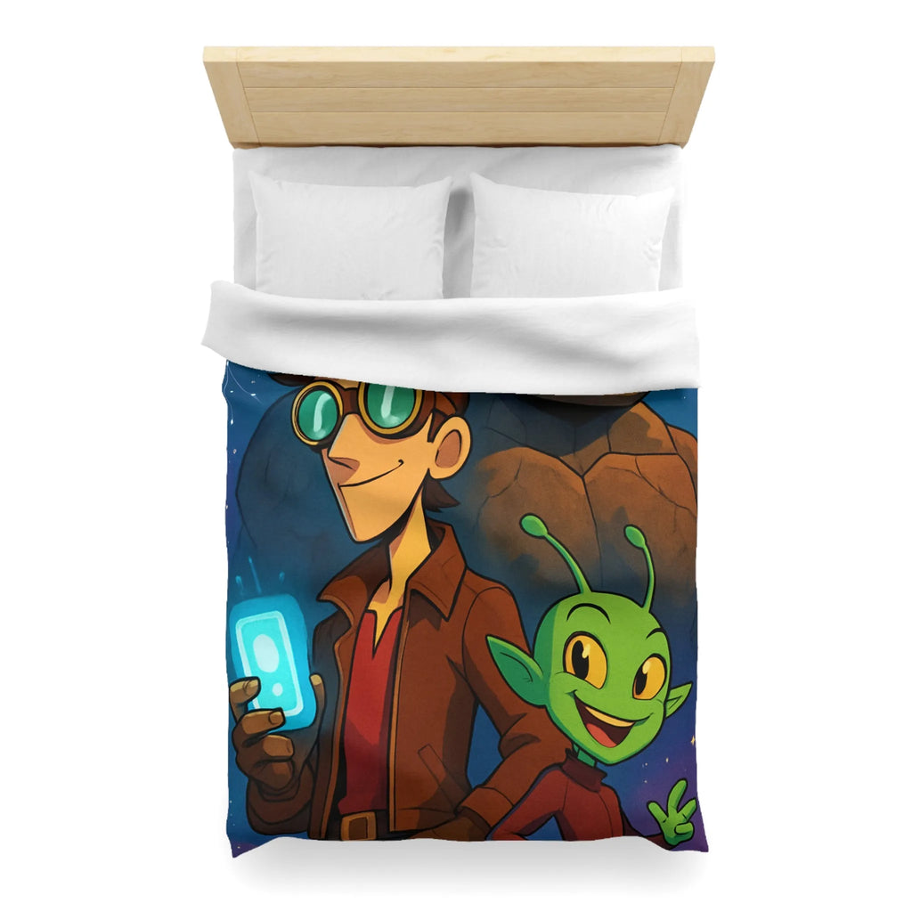 Housse de Couette Enfantine avec Personnages de Science-Fiction Stylisés et Univers Fantastique