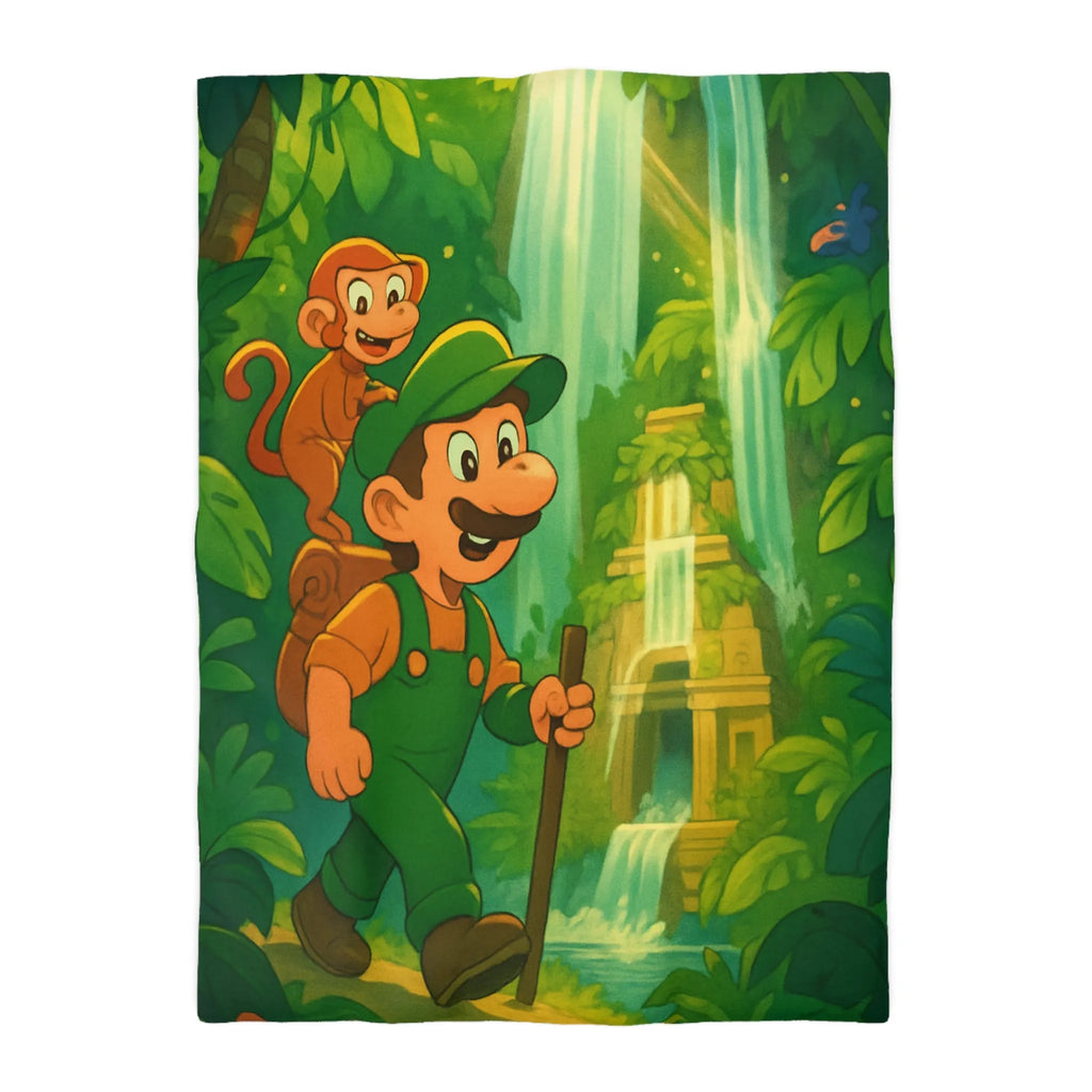 Green Plumber Journeys Through Lush Jungle With Monkey Friend And Hidden Temple Scene
